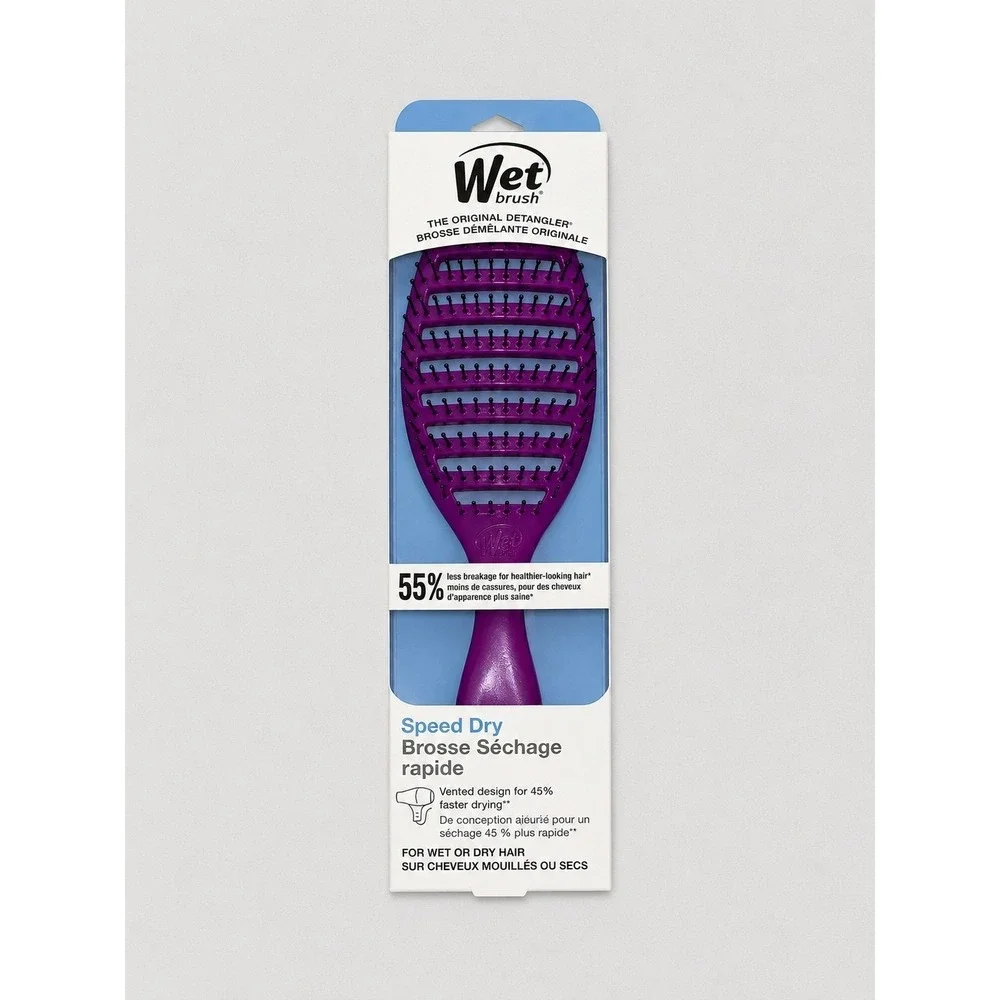 Wet Brush Speed Dry Vented Hair Brush Purple HeatFlex Bristles Detangler New